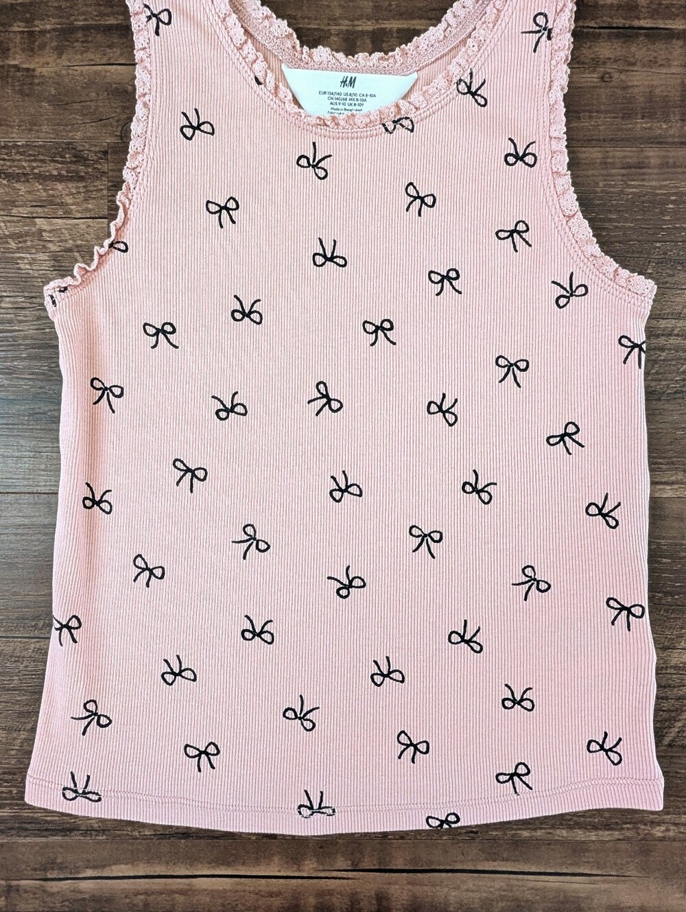 H&M Pink Bow Tank Top
